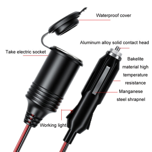 USB Cigarette Lighter Base With Electric Pickup 4m Power Extension Cable