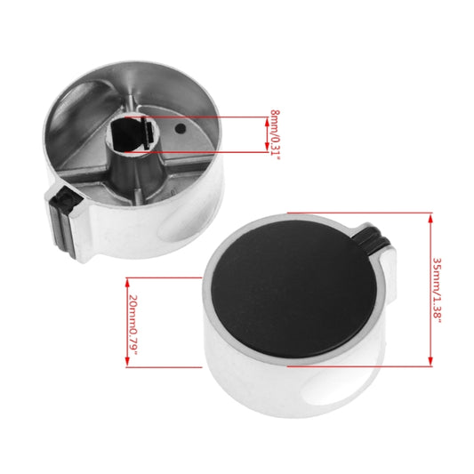 1pair 8mm Metal Round Gas Stove Switch Knob Cooker Hob Switch, 1pair 8mm 45 Degree