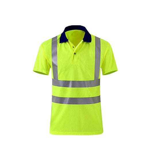 Reflective Quick-drying T-shirt Lapel Short-sleeved Safety Work Shirt, M, L, XL, XXL, XXXL, XXXXL