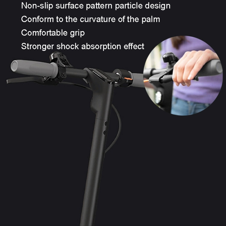 Gray non-slip silicone handlebar cover with textured grip on electric scooter handle
