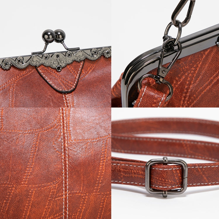 036 Vintage Buckle Handbags Leather Adjustable Crossbody Bag