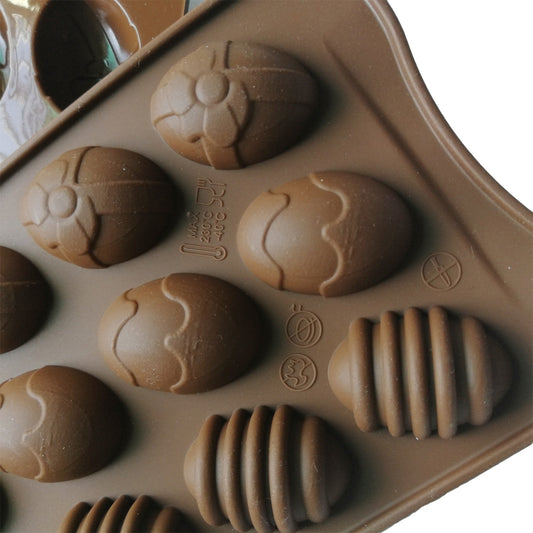 Easter Mini Colorful Egg Silicone Chocolate Mold, 15 Eggs