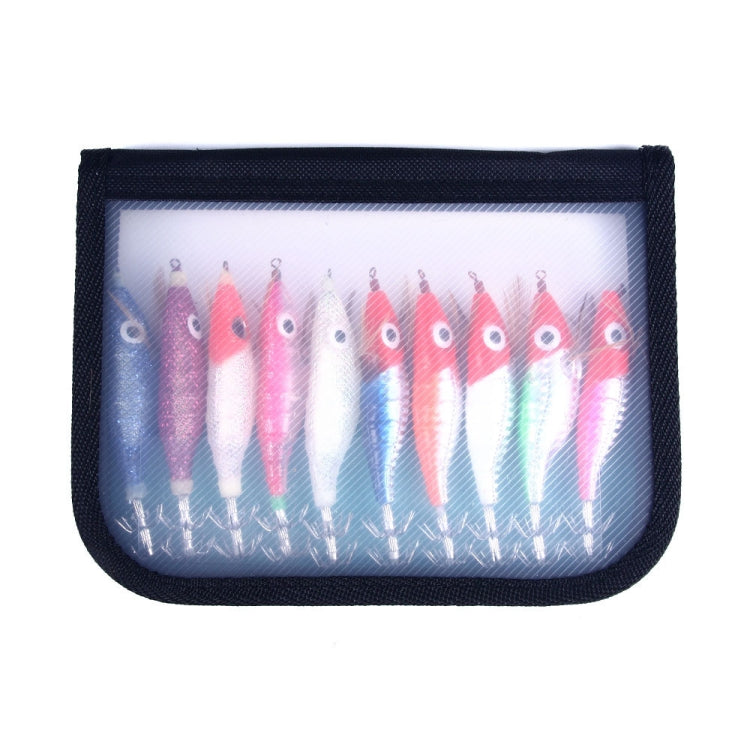 Needle fishing lure set inside dark case with transparent window