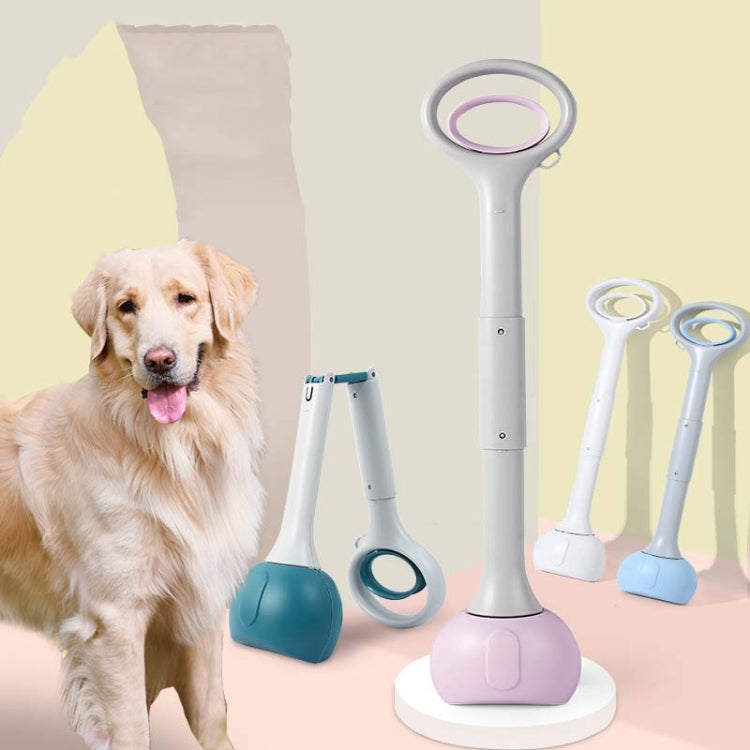 Pet poop picker tool set with garbage bag storage base and accessories