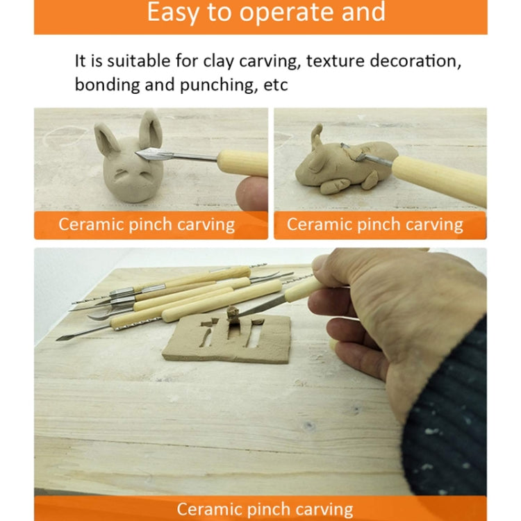 11pcs/set Soft Clay DIY Wooden Knife Tools, 11pcs/set
