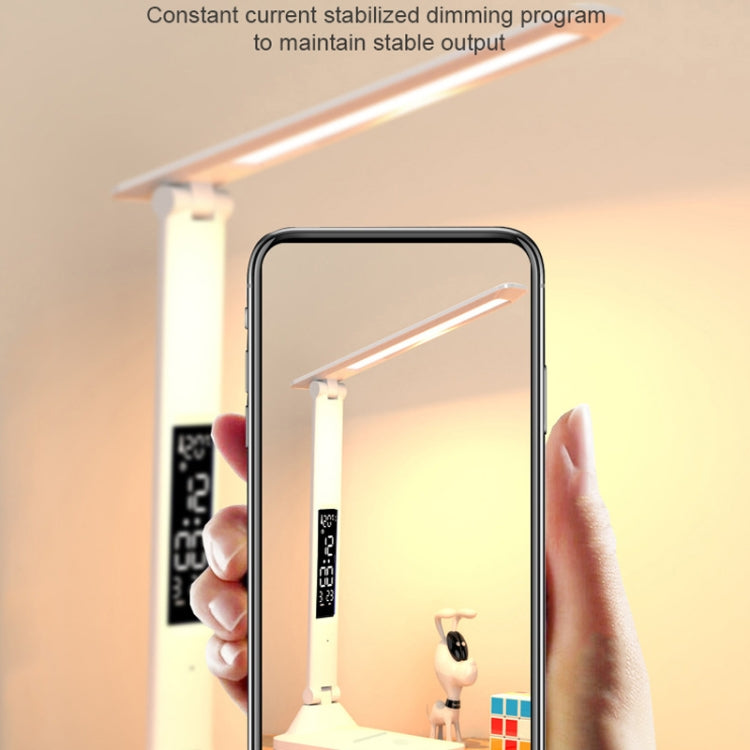 Foldable LED desk lamp with digital display and stable dimming control