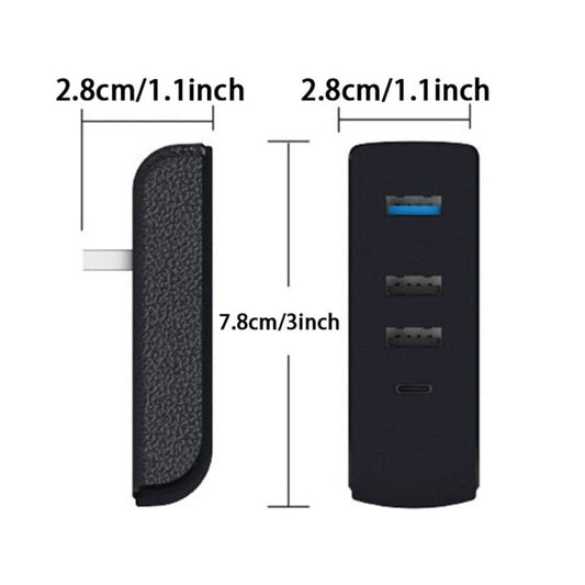 For Tesla Model 3/Y Car AH37 3 USB +1 Type-C/USB-C Port Hub Docking Station, AH37