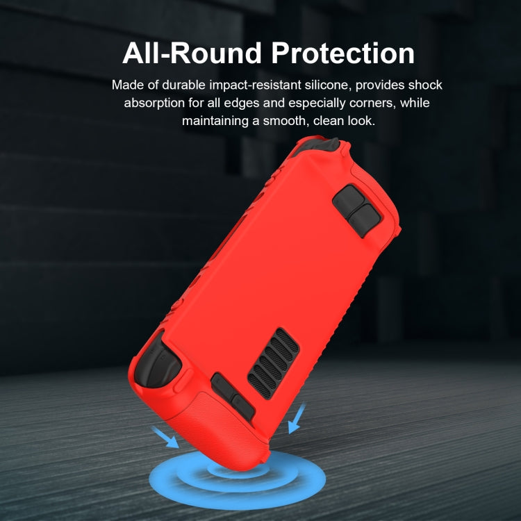 Red soft silicone protective cover case for handheld controller with button cutouts