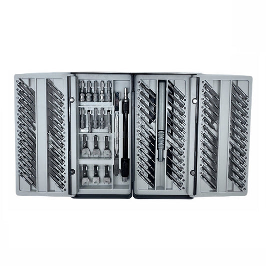 91-in-1 precision screwdriver set case with assorted bits and driver tools