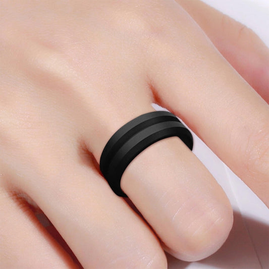 SiR053 V Shaped Grooved Edge Silicone Ring Outdoor Sports Couple Ring, No.7, No.8, No.9, No.10, No.11, No.12, No.13, No.14