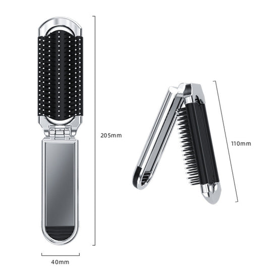 2 in 1 Massage Air Cushion Comb Mirror Integrated Comb Portable Folding Comb, Comb Mirror
