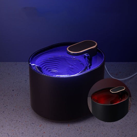 3L Electric Pet Water Dispenser Automatic Cat Water Fountain With Light, With Light Blue, With Light White