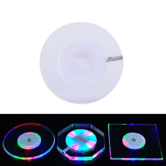 USB Charging LED Light Up Acrylic Coaster Transparent Crystal Base, 100x10mm Round, 100x10mm Octagonal, 100x10mm Square