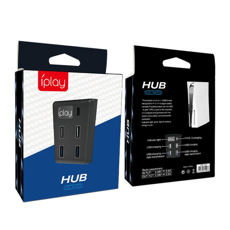 iPlay HUB USB hub adapter retail packaging, black and blue box