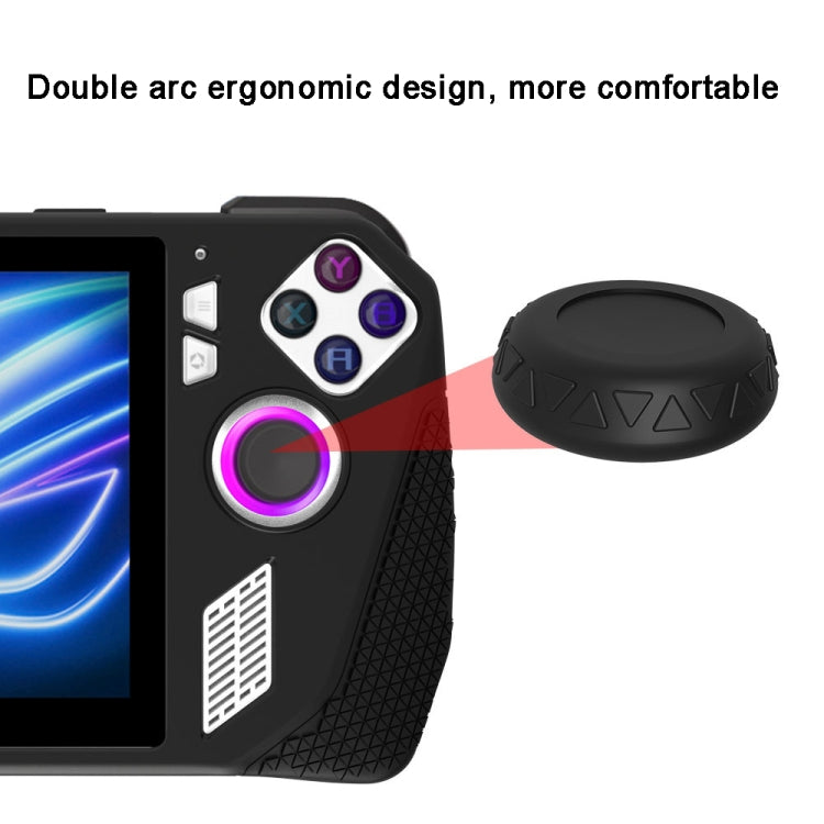 Black silicone gaming console case detail with textured sides and button cap covers