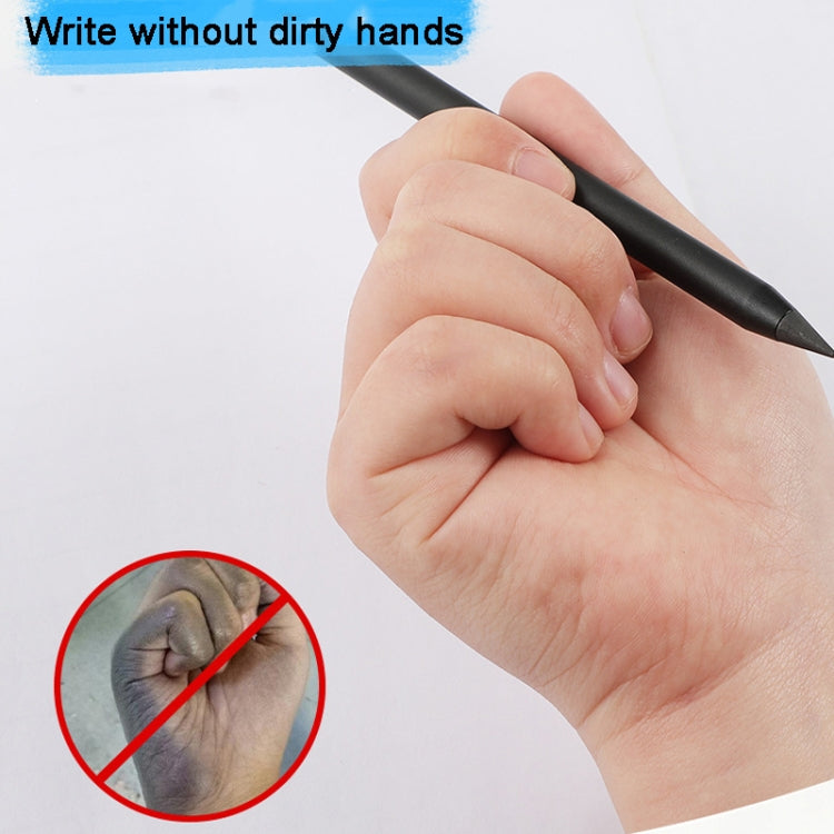 HB inkless writing pen, black with tapered point held in a hand for writing
