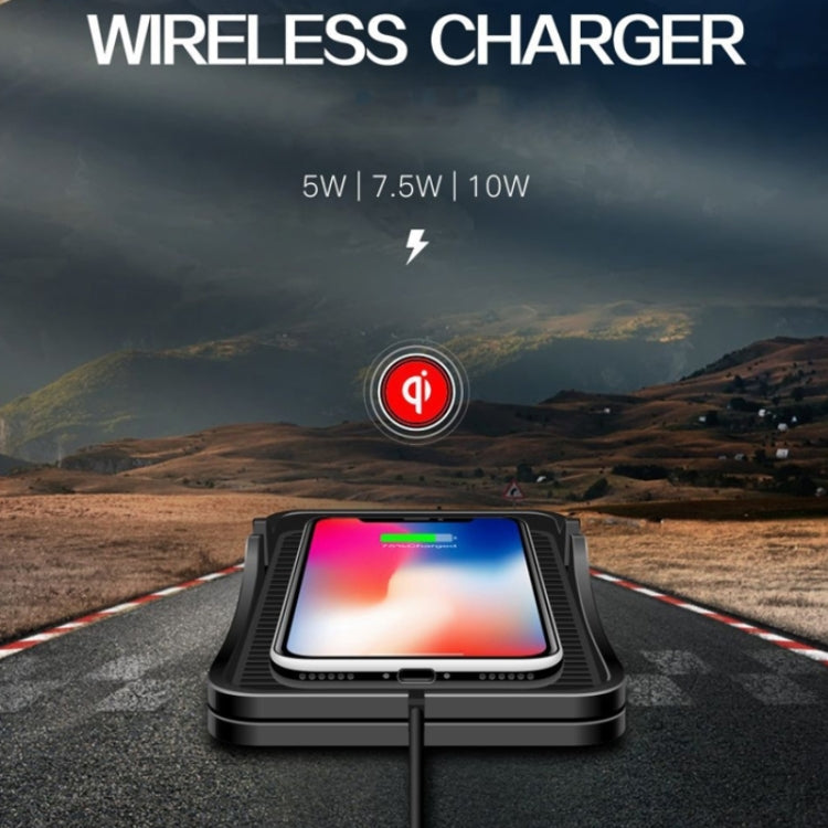 Black car wireless charger base with phone charging on the top cradle