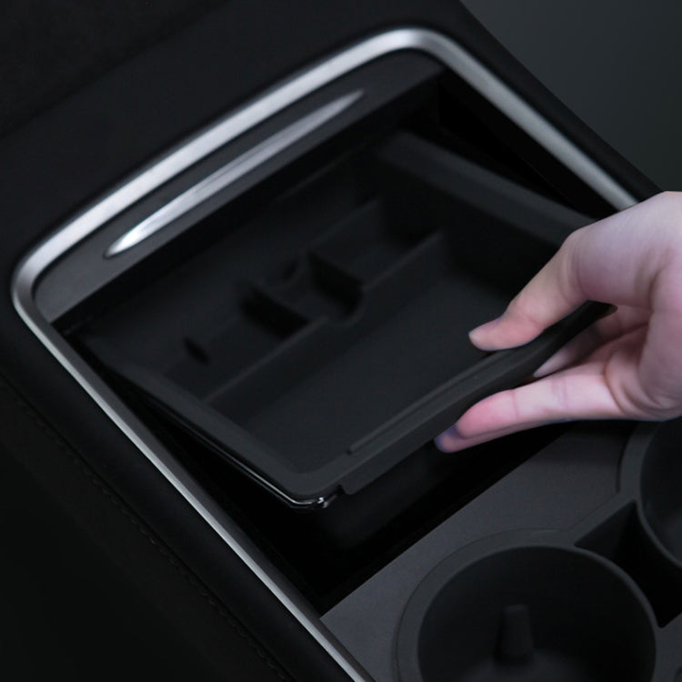 Black center armrest storage box insert tray for Tesla Model 3/Y