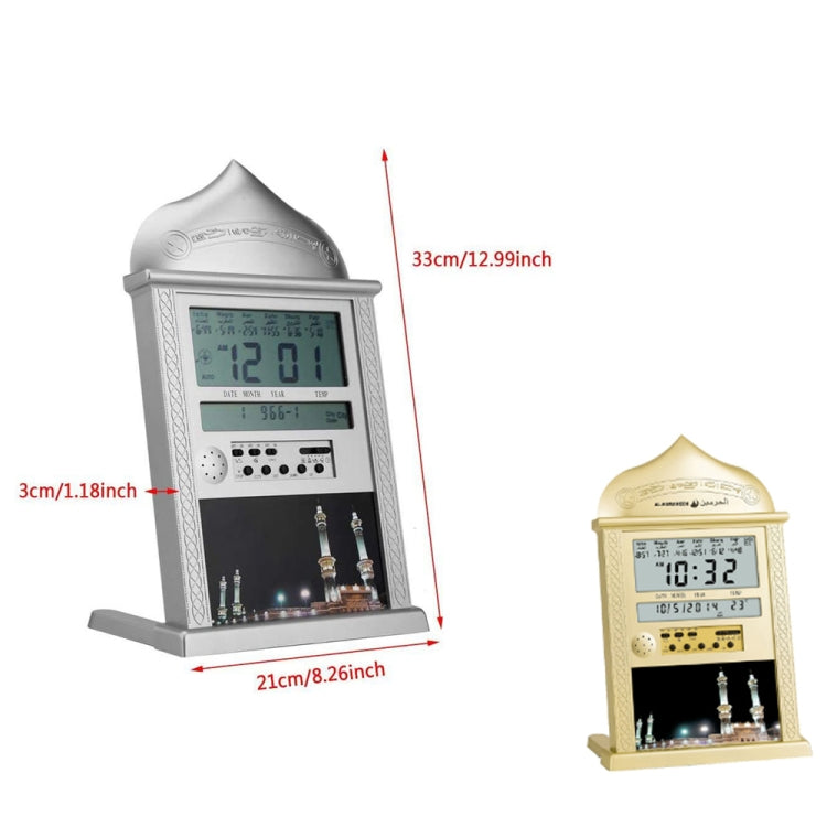 Desktop Perpetual Calendar Alarm Clock LCD Display Reminder Prayer Clock