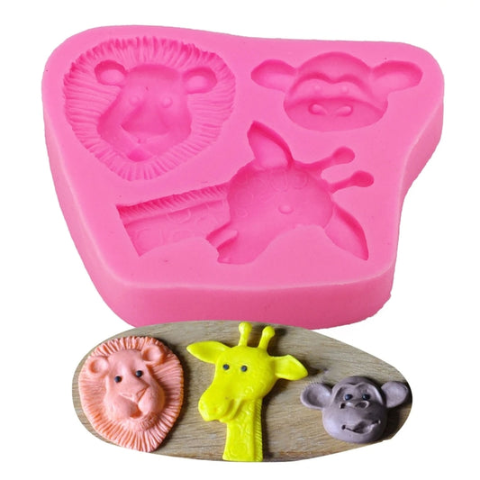 Cartoon Three-dimensional Animals Fondant Silicone Mold Cake Decorating Baking Tools, 1286, 0599