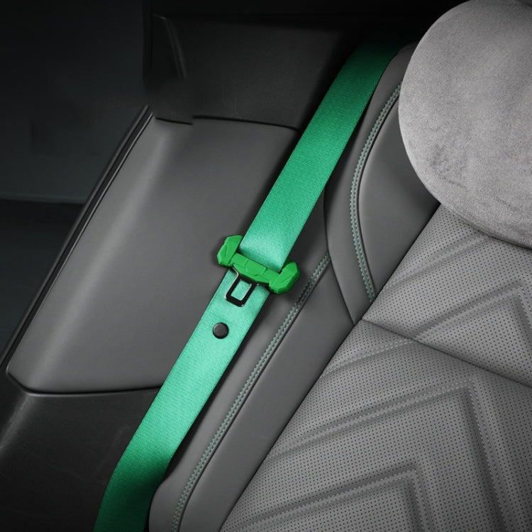 Green silicone car seatbelt buckle protective cover on safety belt plug, anti-scratch