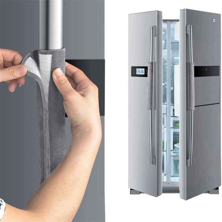 Refrigerator handle anti-slip covers, light grey sleeves with easy slip-on fit