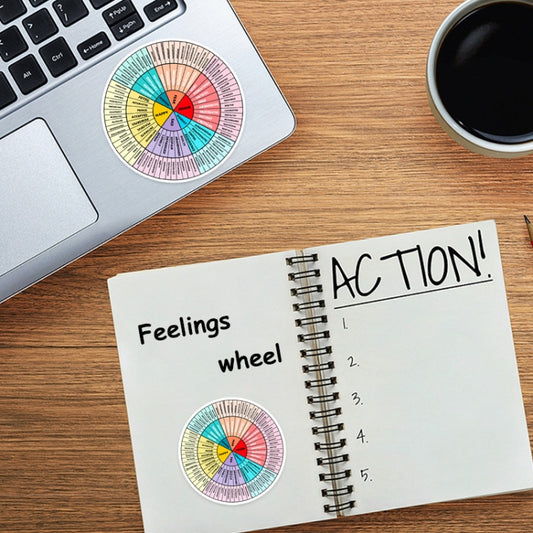 Feelings Wheel Emotions Mobile Phone Computer Sticker, 2pcs /Set Round