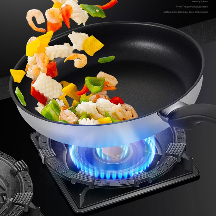Gas stove fire windscreen cover with flame ring under wok and cooking food