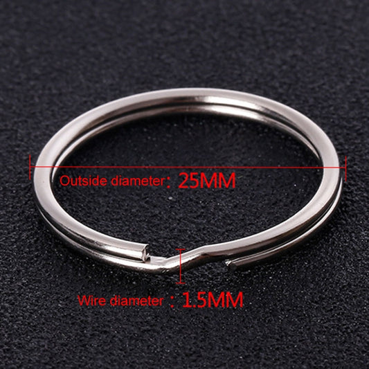 10pcs 1.5 X 25mm Key Holder Ring Metal Key Chain Charm Ring