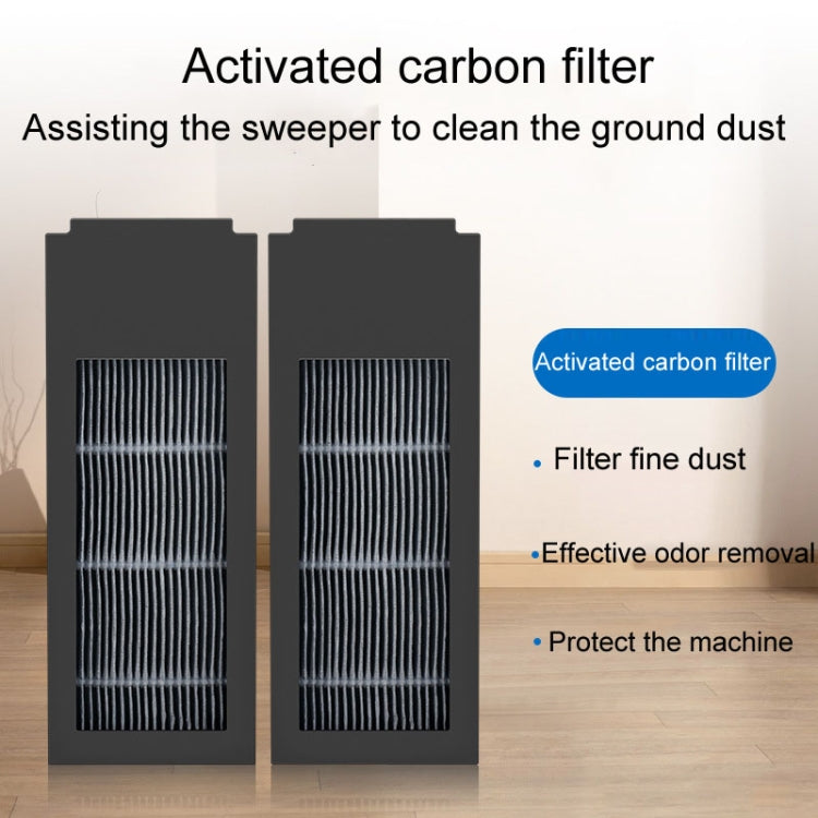 Activated carbon filter inserts with striped mesh for fine dust filtration