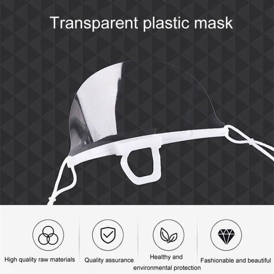 10pcs /Bag Recyclable Transparent Restaurant Mask Chef Anti-fog And Anti-Spittle Plastic Masks