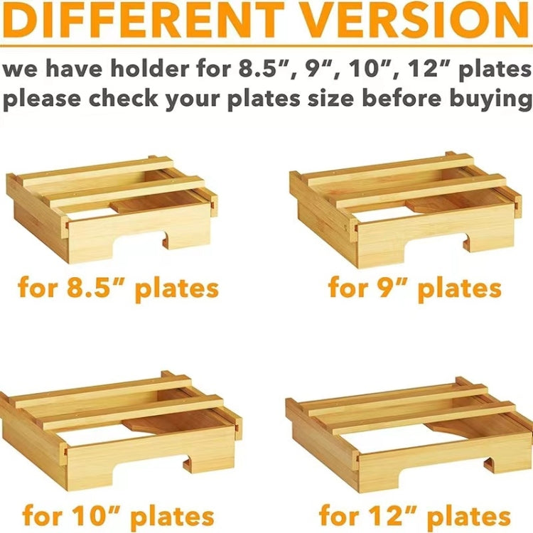 Under-cabinet paper plate dispenser, multiple wooden frames shown
