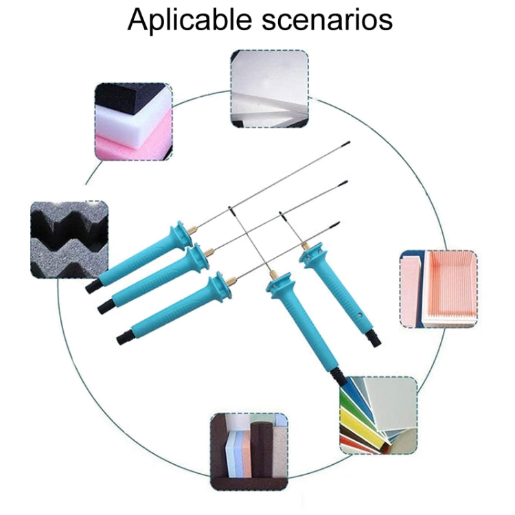 Teal thermal cutting pens with wire tips, shown with multiple tools for cutting tasks