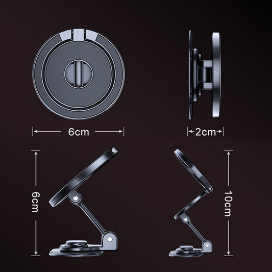 Magnetic Folding Car Phone Holder Rotatable Dashboard Stick-On Navigation Stand, D50-1