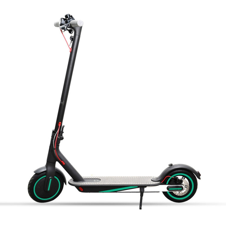 Reflective warning scooter stickers, green arc stripes on deck and side near wheel