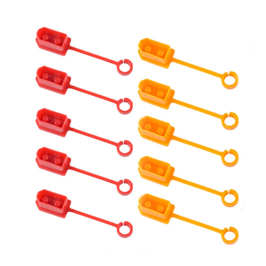 XT60 plug protective covers, red and yellow mixed set with loop dust caps