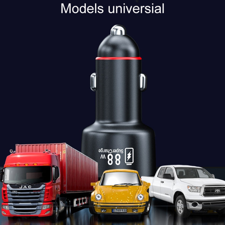 Vehicle Mini Fast Charging Charger Car One To Two Cigarette Lighter, 88W