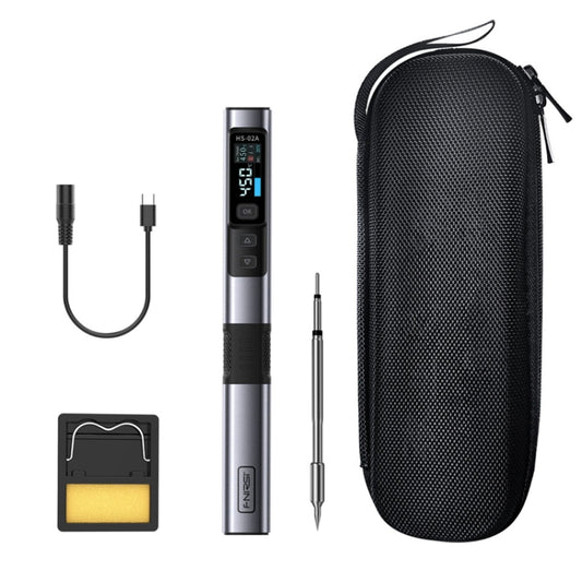 FNIRSI Portable Constant Temperature Soldering Iron Set, HS-02A Standard-B Round Tip, HS-02A Standard 6 Head, HS-02A Upgrade B+C2C Line+90W US Plug, HS-02A Upgrade B+C2C Line+100W US Plug+EU Adapter, HS-02A Upgrade 6 Head+C2C Line+90W US Plug