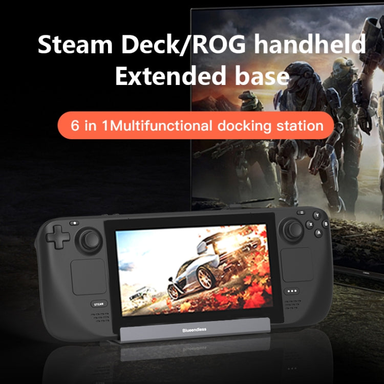 Multiport docking station base with built-in hub for handheld gaming consoles