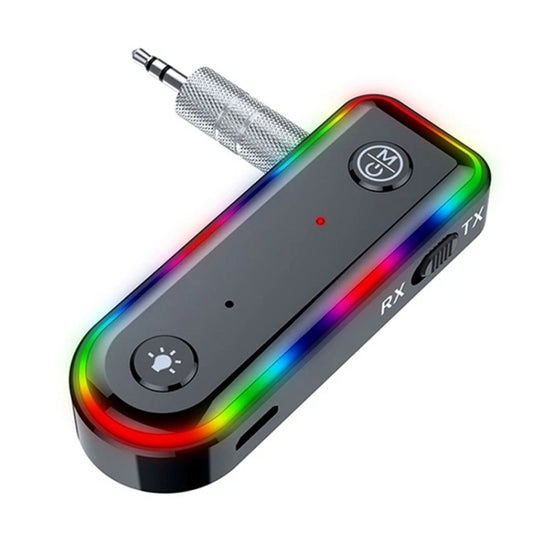 Q3 2-in-1 RGB Light Bluetooth Audio Receiver Launcher Car Audio Adapter, Q3