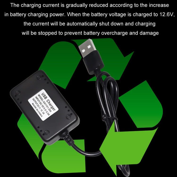Black USB charger with attached cable and USB power plug