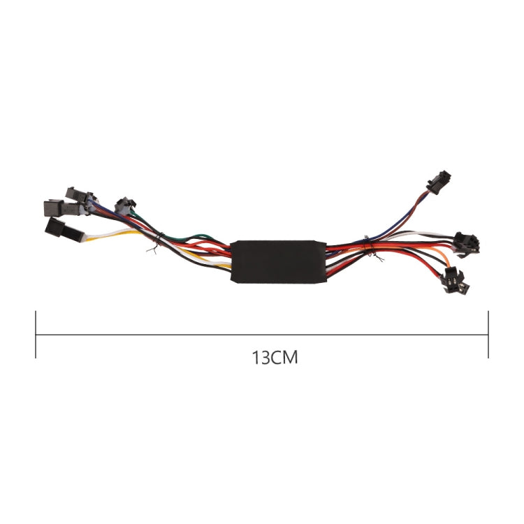 Electric scooter controller cable harness, 13 cm length, multi-connector wire bundle