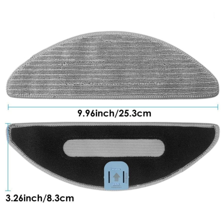Gray microfiber mop pad with rounded teardrop shape, replacement part