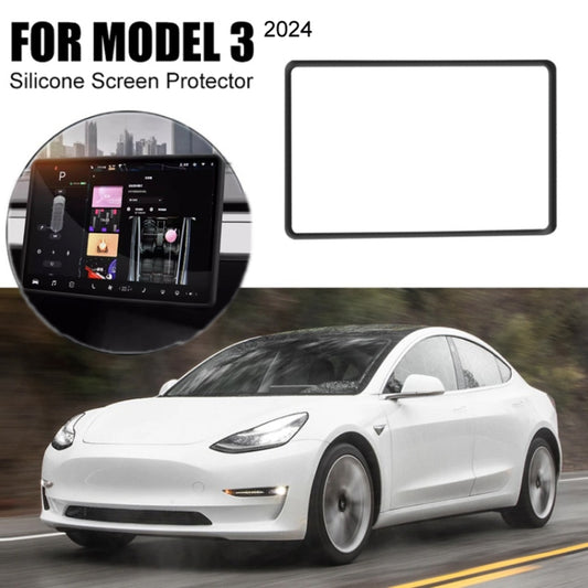Screen Bumper Protective Cover Silicone Frame, For Tesla Model 3 2024