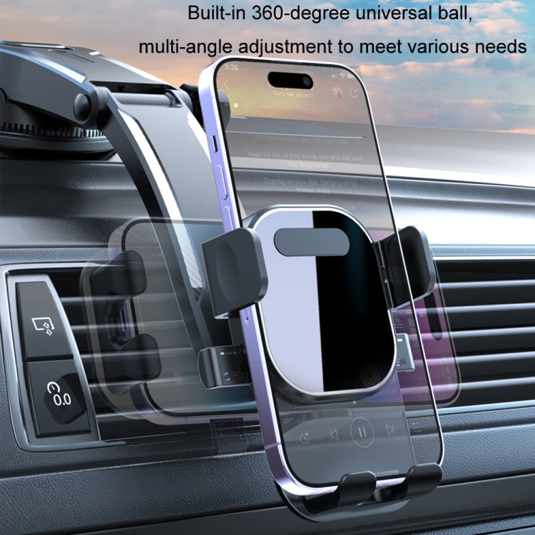 Dashboard phone holder with universal ball for multi-angle viewing and locking