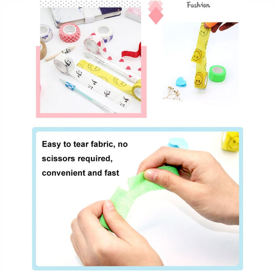 4rolls /Pack 2.5cm X 4.5m Cartoon Non-Woven Sports Protection Bandage, Panda, Blue Claw, Little Star, Cow, Skin-color, Polka Dots, Flower, Orange, Yellow, Strawberry, Colorful, Fluorescent Green, Avocado, Peach, Love, Rainbow, Coffee, Narcissus, Sunflo...