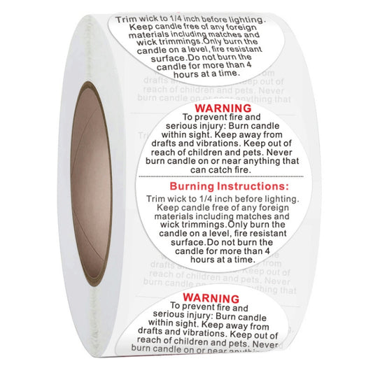 Round Warning Label Packaging Self-Adhesive Warning Sticker, 1.5 inches 3.8 cm, 1 inch 2.5 cm