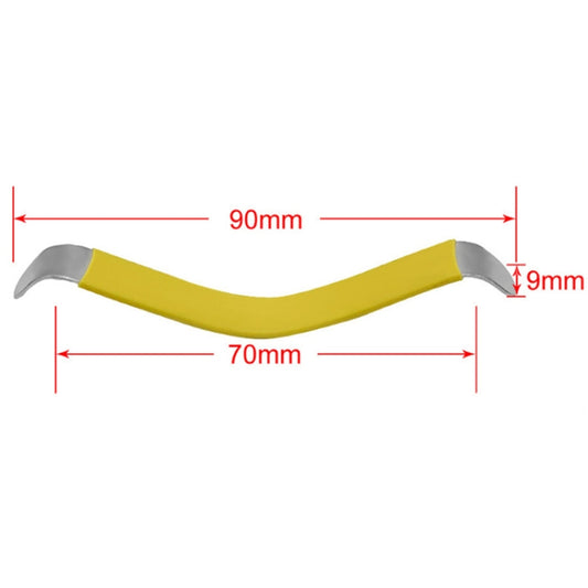 Yellow guitar string separator tool, 90mm long, 70mm inner, 9mm width