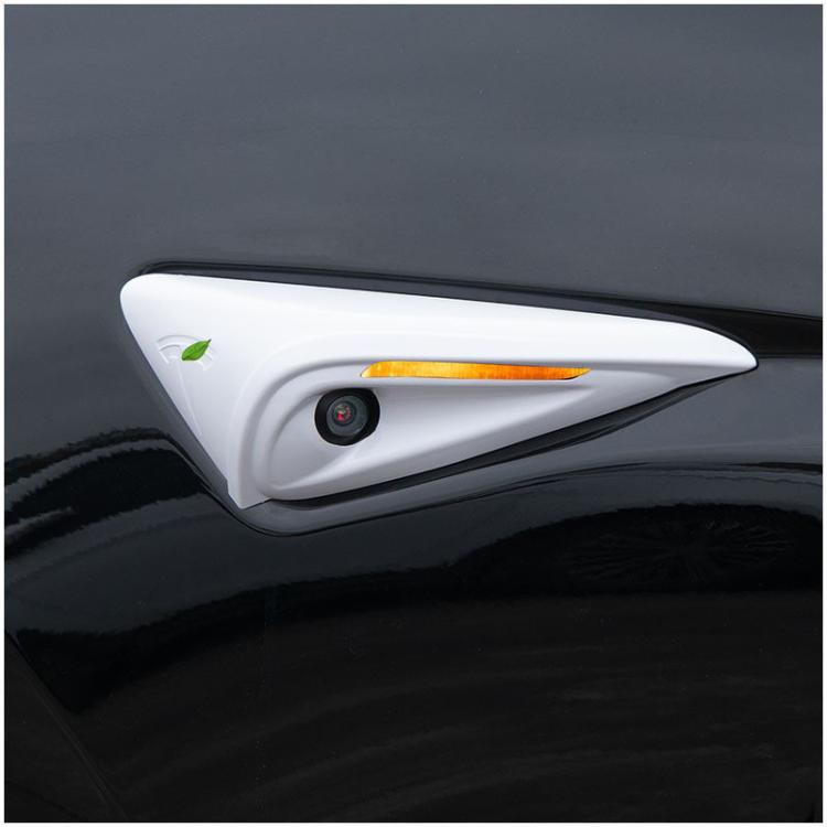 Side camera cover in white with oval window and long slit