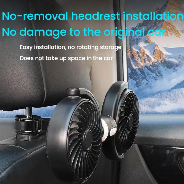 Car Brushless Motor Rear Headrest USB Double Head Fan
